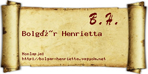 Bolgár Henrietta névjegykártya