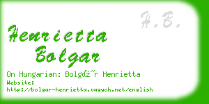 henrietta bolgar business card